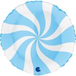 18" Μπαλόνι Γλειφιτζούρι Άσπρο/Ματ γαλάζιο