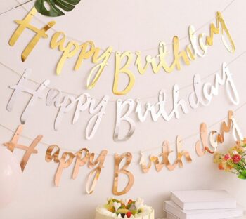 Διακοσμητικό Μπάνερ “Happy Βirthday” καλλιγραφικά
