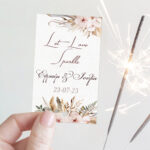 Καρτάκι γάμου με Sparkler Stick – Boho (10 τεμ)