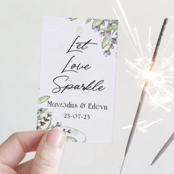 Καρτάκι γάμου με Sparkler Stick – Λεβάντα (10 τεμ)