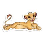 Ξύλινη Διακοσμητική φιγούρα Lion King ξαπλωμένος Σίμπα