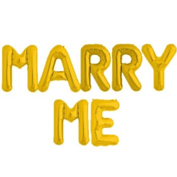 Σετ χρυσά Μπαλόνια “Marry Me” (7 τεμ)
