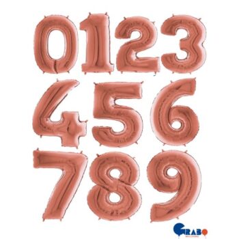 Μπαλόνια Αριθμοί Ροζ Χρυσό 66 cm - 26"