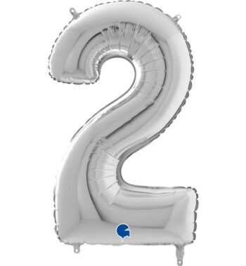 Μπαλόνια Αριθμοί Ασημί 66 cm - 26"