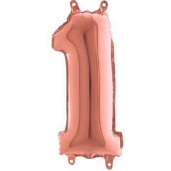 Mini Shape Rosegold Μπαλόνια Αριθμοί 36 cm – 14″