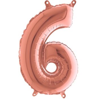 Mini Shape Rosegold Μπαλόνια Αριθμοί 36 cm – 14″