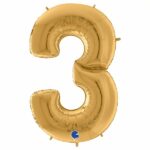 Μπαλόνια Αριθμοί Γίγας Χρυσό 163 cm – 64″