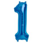 Mini Shape Μπαλόνια Αριθμοί Μπλε 40 cm – 16″