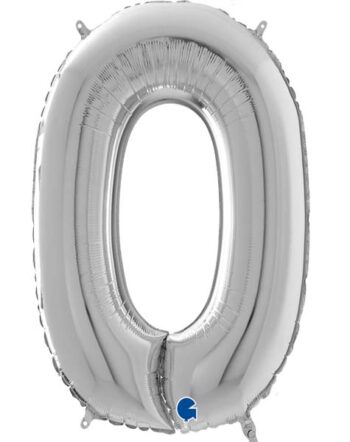 Μπαλόνια Αριθμοί Ασημί 100 cm -  40"