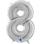 Μπαλόνια Αριθμοί Ασημί 66 cm - 26"