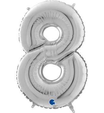 Μπαλόνια Αριθμοί Ασημί 66 cm - 26"