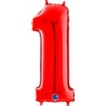 Μπαλόνια Αριθμοί Κόκκινο 66 cm - 26"