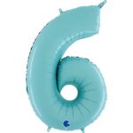 Μπαλόνια Αριθμοί παστέλ Γαλάζιο 66 cm – 26″