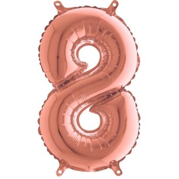 Mini Shape Rosegold Μπαλόνια Αριθμοί 36 cm – 14″