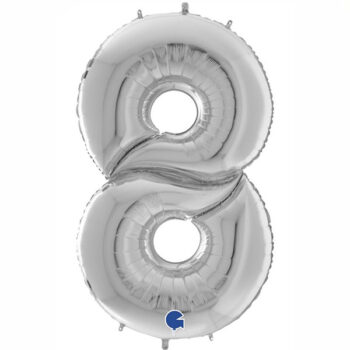 Γίγας Μπαλόνια Αριθμοί Ασημί 163 cm – 64″