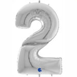 Γίγας Μπαλόνια Αριθμοί Ασημί 163 cm – 64″