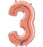 Μπαλόνια Αριθμοί Ροζ Χρυσό 66 cm - 26"