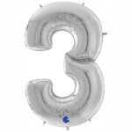 Γίγας Μπαλόνια Αριθμοί Ασημί 163 cm – 64″