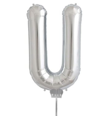 Mini Μπαλόνια Γράμματα Ασημί 35 cm