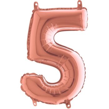 Mini Shape Rosegold Μπαλόνια Αριθμοί 36 cm – 14″