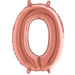 Mini Shape Rosegold Μπαλόνια Αριθμοί 36 cm – 14″