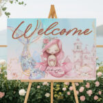 Καμβάς-Βάπτισης-Welcome-Ροζ-Γοργόνα