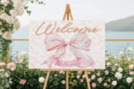 Καμβάς Βάπτισης Welcome - Ροζ Φιόγκος